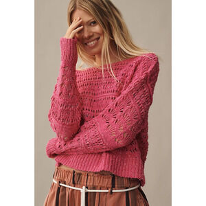 The Palmer Open-Stitch Pullover Sweater by Pilcro XL NWT